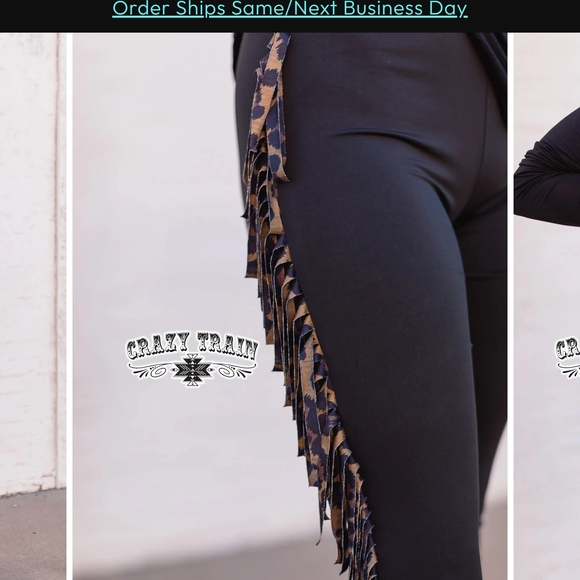 Crazy Train Black Fringe Meow Tiwn Leggings Size XL - Picture 6 of 11